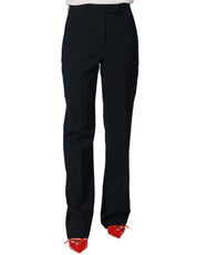 PANTALONE DONNA SEVENTY BLU SCURO TAGLIO MASCHILE A GAMBA DRITTA IN FRESCO DI LANA STRETCH