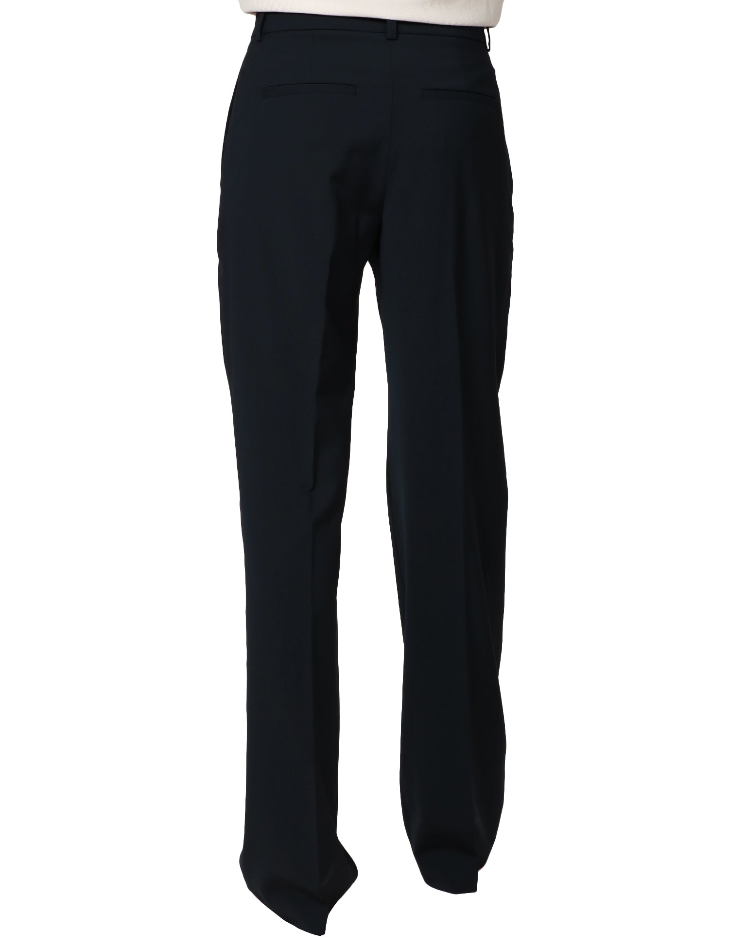 PANTALONE DONNA SEVENTY BLU SCURO TAGLIO MASCHILE A GAMBA DRITTA IN FRESCO DI LANA STRETCH