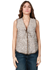 GILET DONNA SOUVENIR ROCCIA CON PAILLETTES ALL OVER DAVANTI