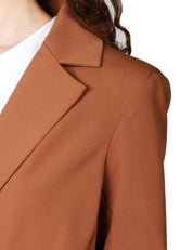 GIACCA DONNA SOUVENIR TABACCO MONOPETTO CON BOTTONE SINGOLO E COLLO REVER