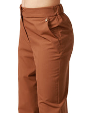 PANTALONE DONNA SOUVENIR TABACCO A VITA ALTA E GAMBA DRITTA