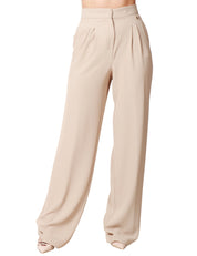 PANTALONE DONNA SOUVENIR ARGILLA A VITA ALTA CON PENCES DAVANTI