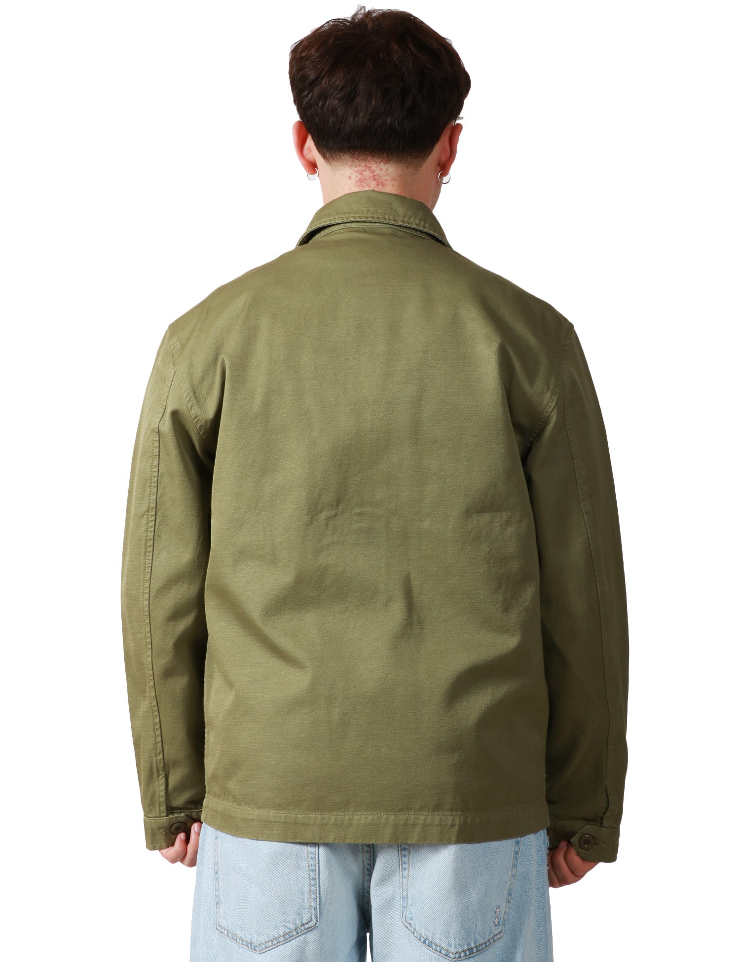 GIACCA UOMO TELA GENOVA BRENNO MILITARE IN COTONE CON COLLETTO E TASCHE SUL PETTO