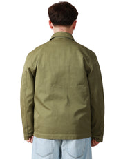 GIACCA UOMO TELA GENOVA BRENNO MILITARE IN COTONE CON COLLETTO E TASCHE SUL PETTO