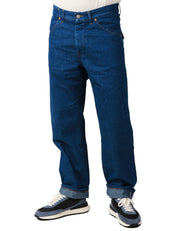 JEANS UOMO TELA GENOVA TIMOTEO BLU A GAMBA DRITTA, TASCHE POSTERIORI CON PATTA