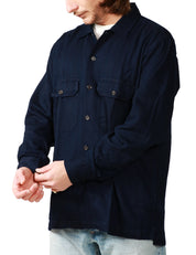 CAMICIA UOMO UTILITY INDIGO CON TASCHE SUL PETTO 100% COTONE