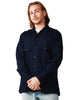 Camicia uomo utility indigo con tasche sul petto 100% cotone