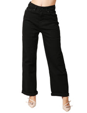 JEANS DONNA VICOLO KATE NERO A GAMBA DRITTA