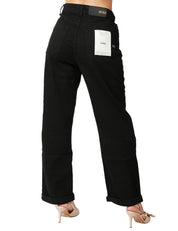 JEANS DONNA VICOLO KATE NERO A GAMBA DRITTA