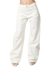 JEANS DONNA VICOLO DENISE BIANCO 5 TASCHE WIDE LEG