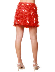 GONNA MINI WEILI ZHENG CORALLO CON PAILLETTES