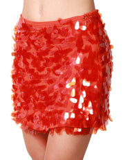 GONNA MINI WEILI ZHENG CORALLO CON PAILLETTES
