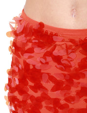 GONNA MINI WEILI ZHENG CORALLO CON PAILLETTES