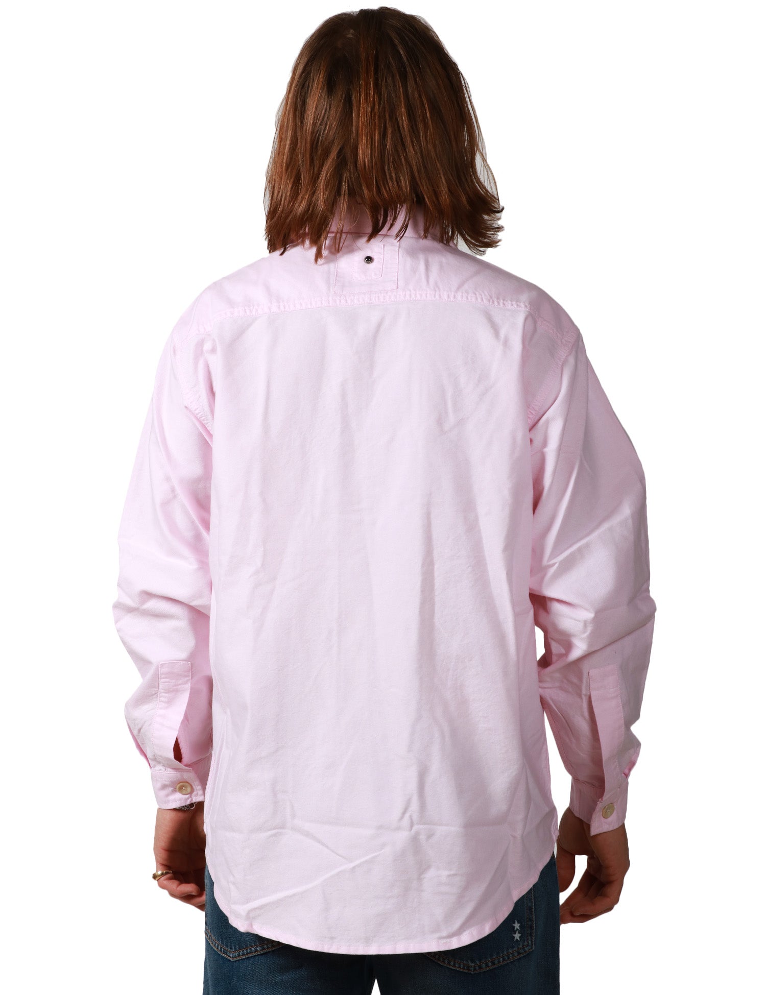 CAMICIA UOMO WHITE SAND ROSA IN COTONE CON TASCHE DAVANTI