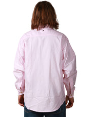 CAMICIA UOMO WHITE SAND ROSA IN COTONE CON TASCHE DAVANTI