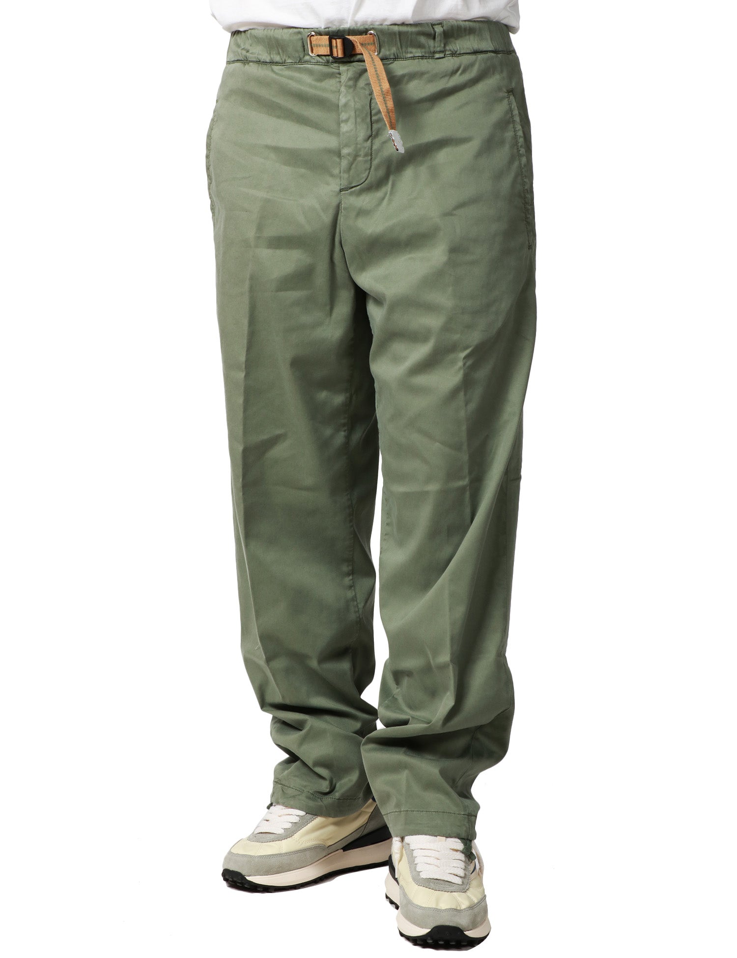 PANTALONE UOMO WHITESAND MILITARE CON VITA REGOLABILE E GAMBA DRITTA E MORBIDA