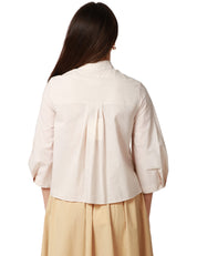 CAMICIA DONNA XACUS MARGOT BEIGE A SCATOLA CON MANICA A SBUFFO