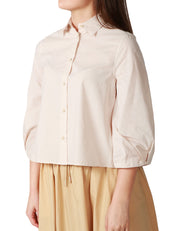 CAMICIA DONNA XACUS MARGOT BEIGE A SCATOLA CON MANICA A SBUFFO