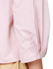 CAMICIA DONNA XACUS MARGOT ROSA CROPPED 100%COTONE CON MANICA A SBUFFO