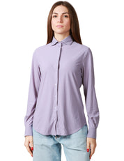CAMICIA DONNA XACUS VIOLA IN TESSUTO TECNICO ACTIVE CON COLLO ALLA FRANCESE