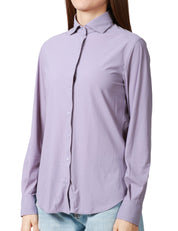 CAMICIA DONNA XACUS VIOLA IN TESSUTO TECNICO ACTIVE CON COLLO ALLA FRANCESE