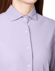 CAMICIA DONNA XACUS VIOLA IN TESSUTO TECNICO ACTIVE CON COLLO ALLA FRANCESE