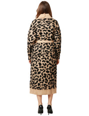 CARDIGAN DONNA AKEP MACULATO IN MAGLIA CON BOTTONI E CINTURA IN VITA