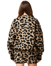 BOMBER DONNA AKEP MACULATO OVER IN MISTO LANA CON ZIP CENTRALE