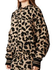 BOMBER DONNA AKEP MACULATO OVER IN MISTO LANA CON ZIP CENTRALE