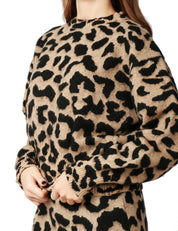 MAGLIONE DONNA AKEP MACULATO GIROCOLLO IN MISTO LANA CON TAGLIO CROP