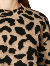 MAGLIONE DONNA AKEP MACULATO GIROCOLLO IN MISTO LANA CON TAGLIO CROP