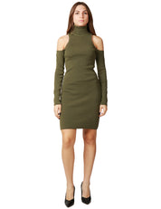 ABITO DONNA AKEP VERDE BPSCO DOLCEVITA E CUT OUT SULLE SPALLE