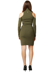 ABITO DONNA AKEP VERDE BPSCO DOLCEVITA E CUT OUT SULLE SPALLE