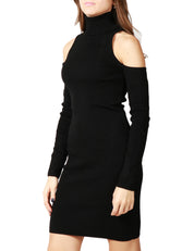 ABITO DONNA AKEP NERO DOLCEVITA IN MAGLIA CON CUT OUT SULLE SPALLE