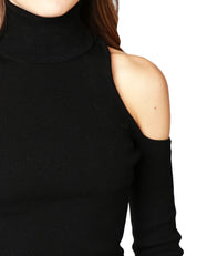 ABITO DONNA AKEP NERO DOLCEVITA IN MAGLIA CON CUT OUT SULLE SPALLE