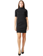 ABITO DONNA ALPHA STUDIO ANTRACITE A MANICHE CORTE IN LANA MERINOS CON COLLO AD IMBUTO