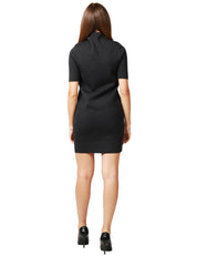 ABITO DONNA ALPHA STUDIO ANTRACITE A MANICHE CORTE IN LANA MERINOS CON COLLO AD IMBUTO