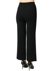 PANTALONE DONNA ALPHA STUDIO NERO A VITA ALTA CON FASCIA ELASTICA IN LANA MERINOS