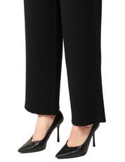 PANTALONE DONNA ALPHA STUDIO NERO A VITA ALTA CON FASCIA ELASTICA IN LANA MERINOS