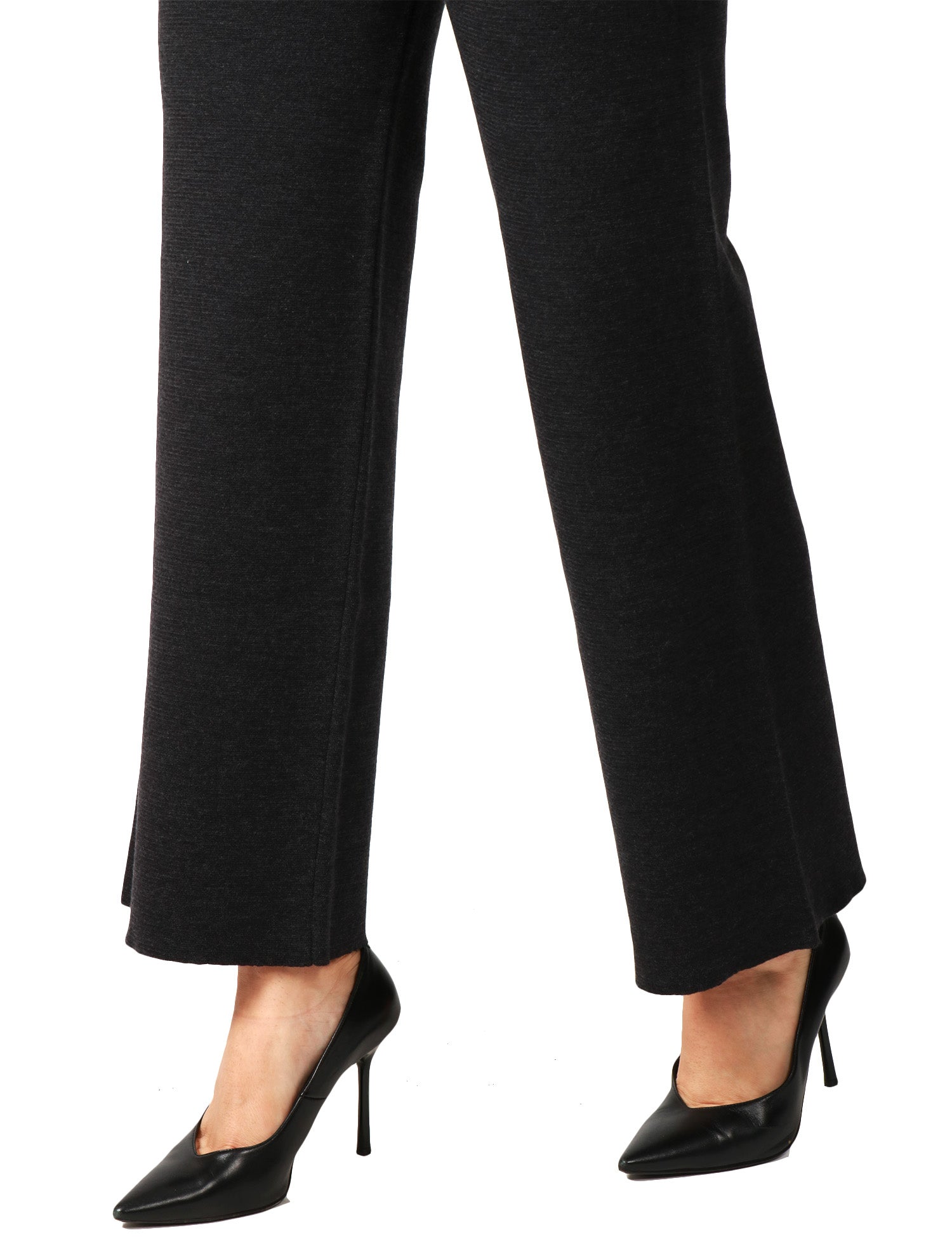 PANTALONE DONNA ALPHA STUDIO ANTRACITE A VITA ALTA CON FASCIA ELASTICA IN LANA MERINOS