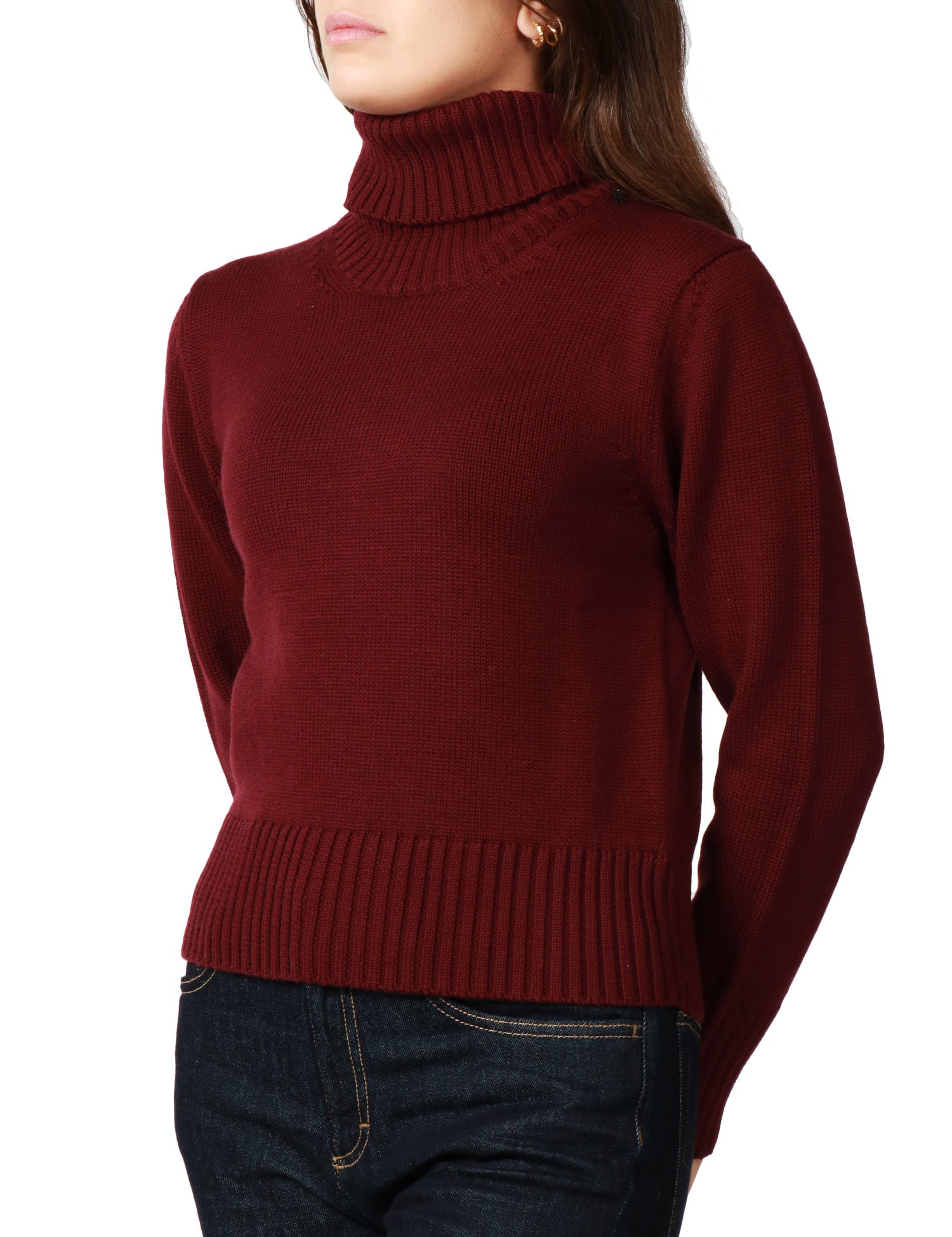 MAGLIA DOLCEVITA DONNA ALPHA STUDIO CILIEGIA IN LANA MERINOS