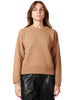 Maglia donna alpha studio cammello girocollo boxy in lana geelong extrafine