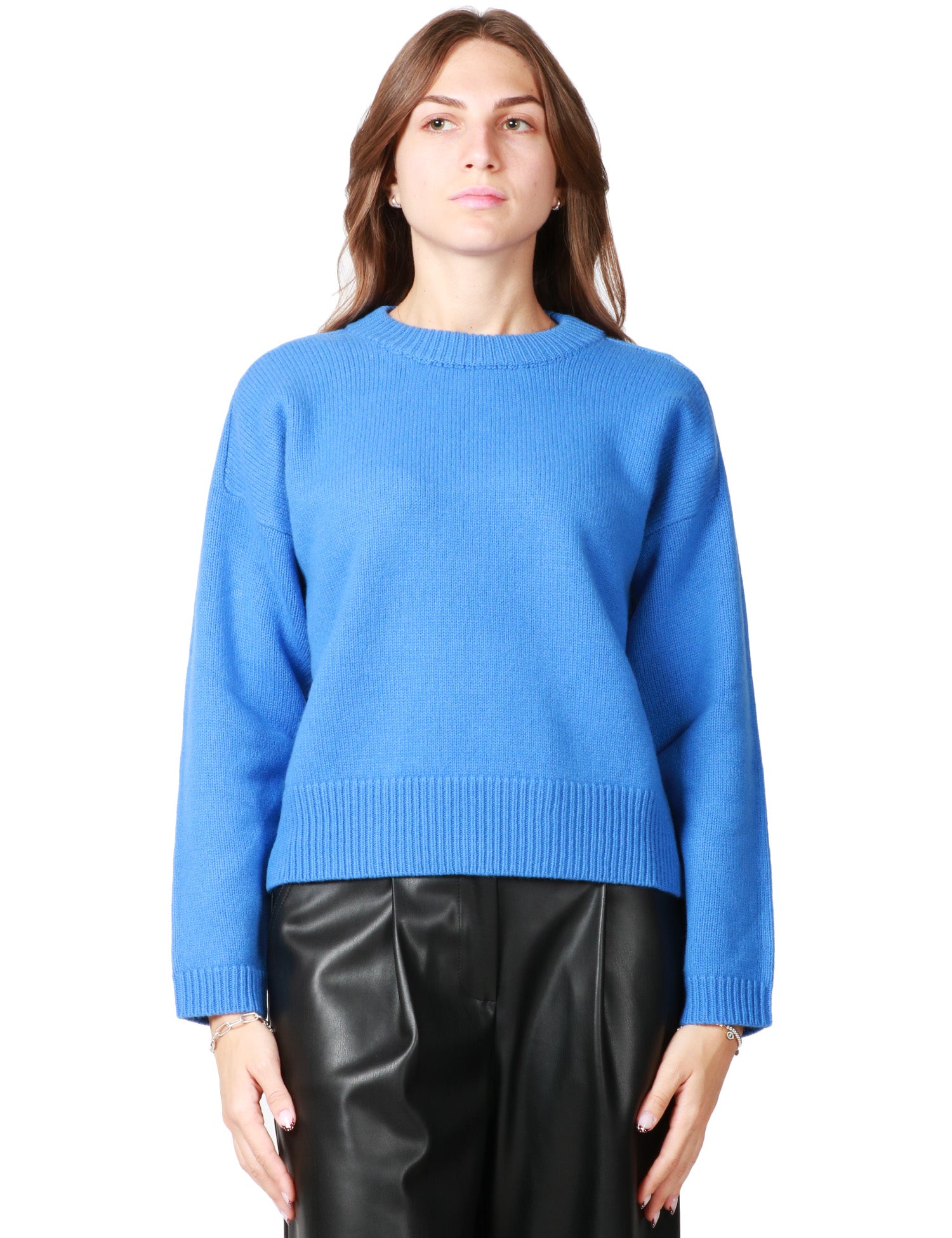 MAGLIA DONNA ALPHA STUDIO PERVINCA GIROCOLLO BOXY IN LANA GEELONG EXTRAFINE