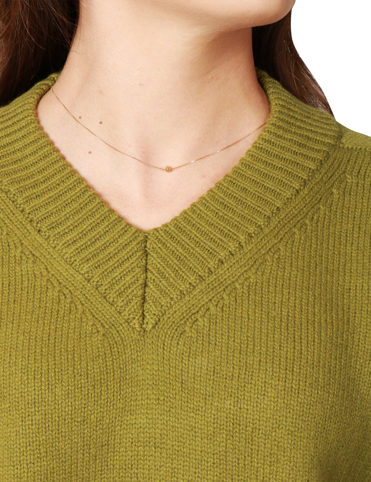 MAGLIA DONNA ALPHA STUDIO PISTACCHIO CON SCOLLO A V IN LANA VERGINE EXTRAFINE