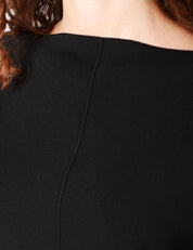 MAGLIA DONNA ALPHA STUDIO NERA IN LANA A MANICA LUNGA CON SCOLLO A BARCA
