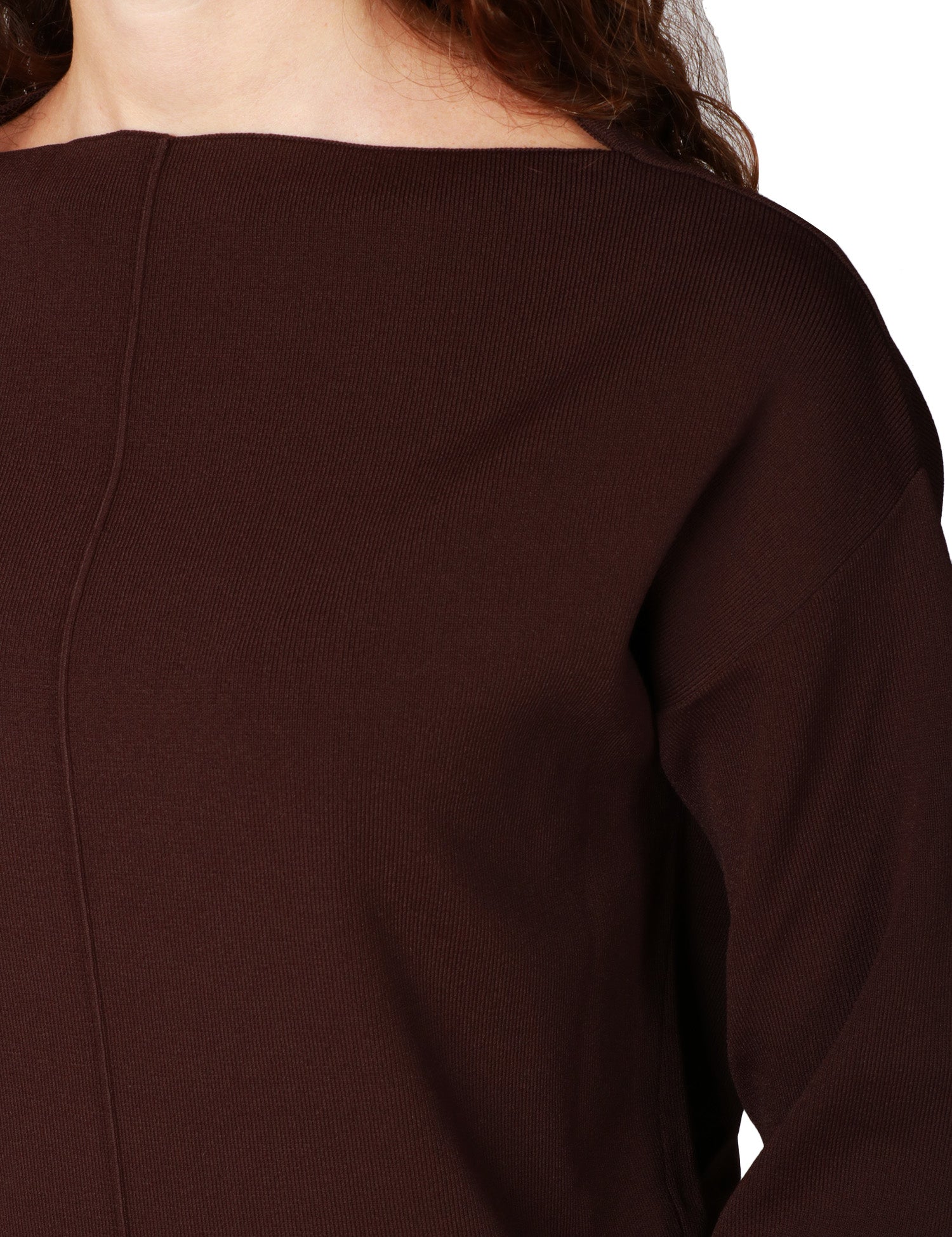 MAGLIA DONNA ALPHA STUDIO MORO IN LANA A MANICA LUNGA CON SCOLLO A BARCA