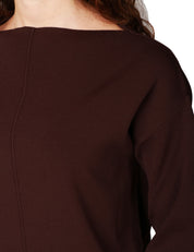 MAGLIA DONNA ALPHA STUDIO MORO IN LANA A MANICA LUNGA CON SCOLLO A BARCA