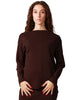 Maglia donna alpha studio moro in lana a manica lunga con scollo a barca