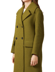 CAPPOTTO DONNA ALPHA STUDIO PISTACCHIO DOPPIOPETTO CON COLLO REVERS IN PANNO LANA