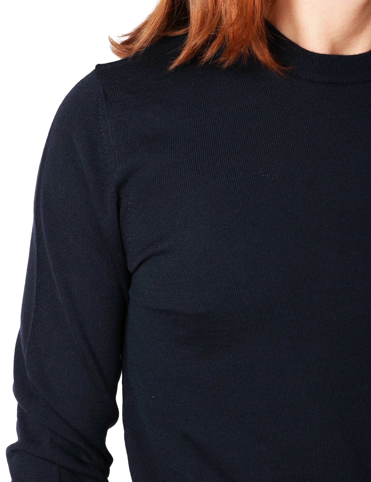 MAGLIA UOMO ALPHA STUDIO BLU NOTTE GIROCOLLO A MANICA LUNGA 100% LANA MERINOS